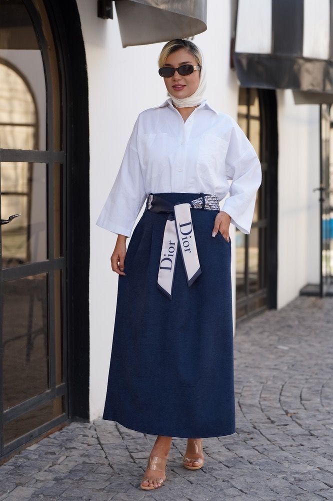 دامن پری مودال کمربند دار